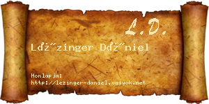 Lézinger Dániel névjegykártya